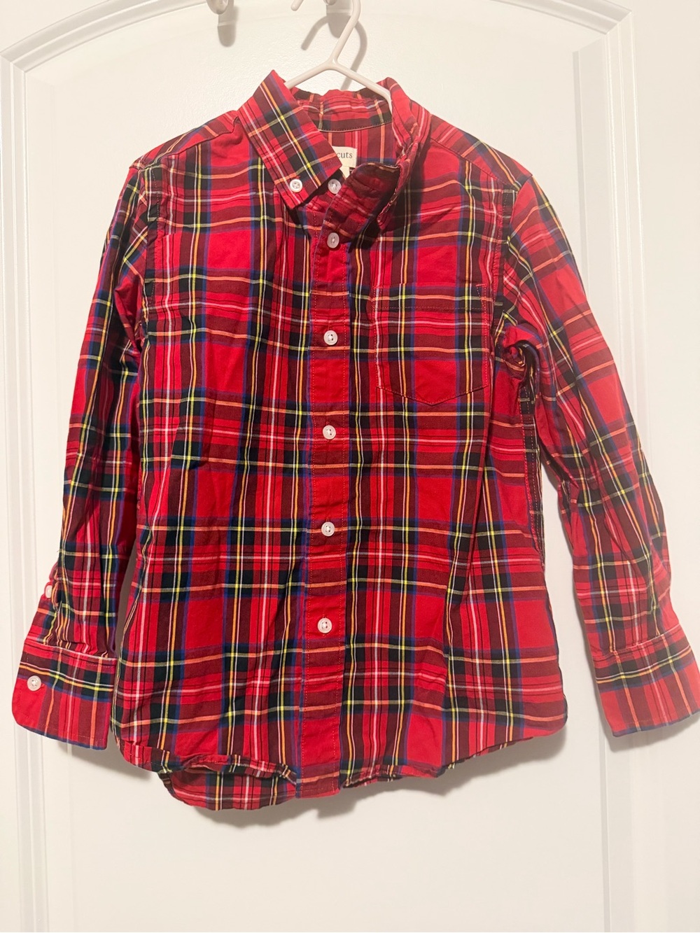 Crewcuts Kids Red Plaid Button-Down Shirt Christmas Plaid